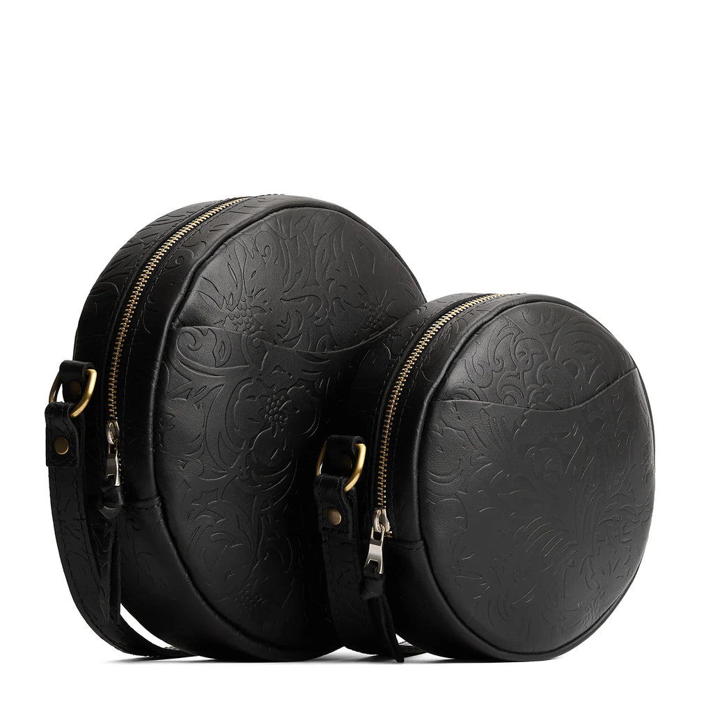 Circle Crossbody Bag — Full Grain Leather Round Sling Bag